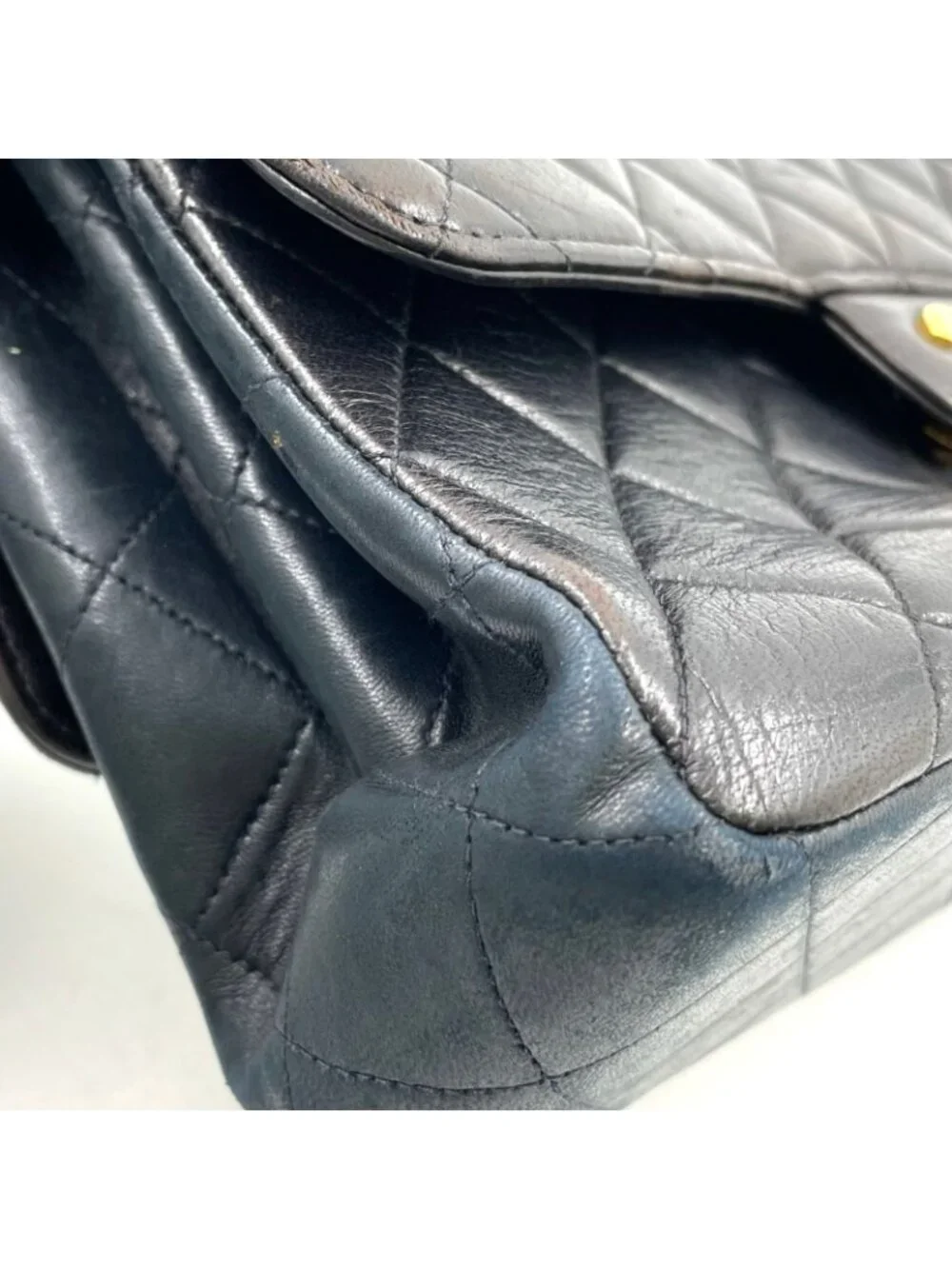 ★SOLD★ Chanel Double Face Quilted Lambskin Black Chain Shoulder Bag Silver - Picture 12 of 15